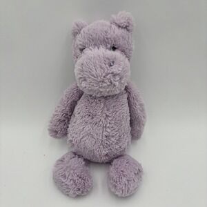 Authentic Jellycat Bashful Hippo Lilac Purple Plush Medium 12" Stuffed Toy